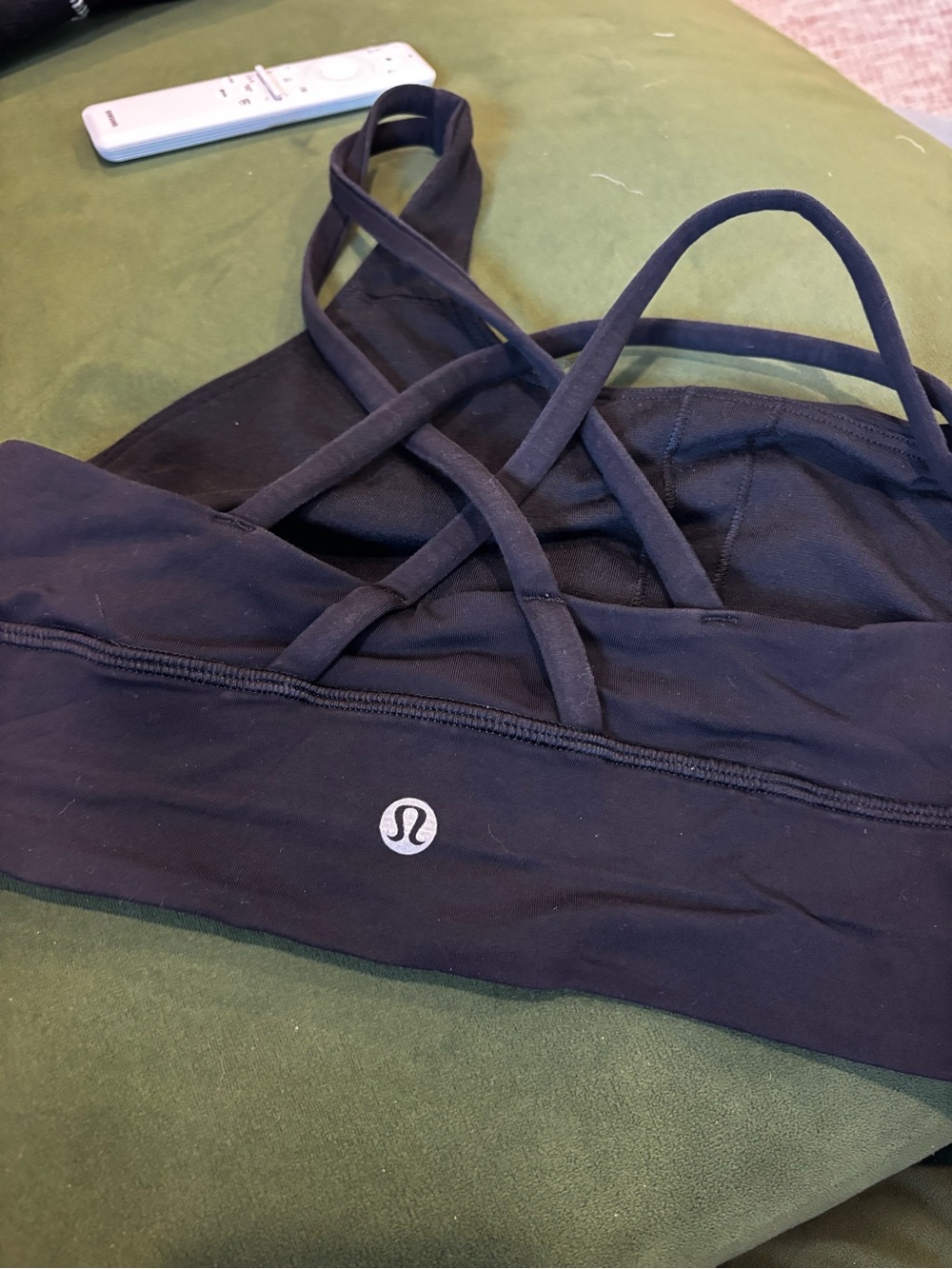 lululemon energy bra UT Texas Black Strappy Sports Bra - Crossback Support B-D 8 - Picture 5 of 6